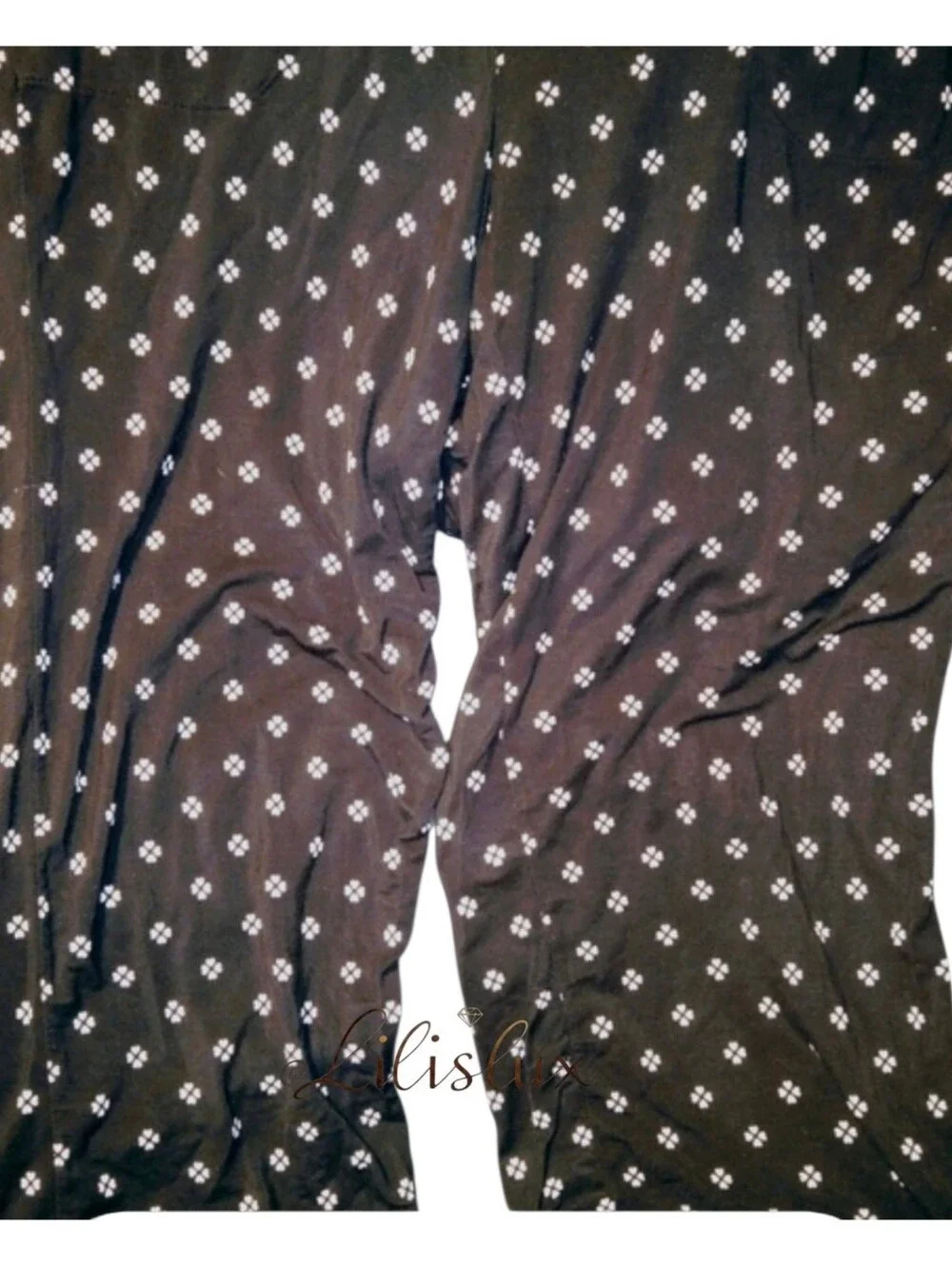 Heart Clover Print Jersey Knit Cropped Coordinating Pajama Set